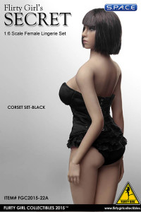 1/6 Scale black Corset Lingerie Set