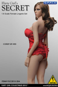 1/6 Scale red Corset Lingerie Set