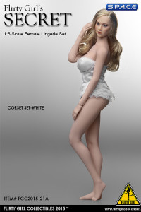 1/6 Scale white Corset Lingerie Set