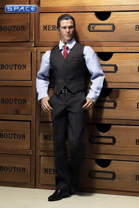 1/6 Scale Mens striped Suit Set (dark grey)