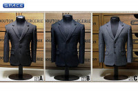 1/6 Scale Mens striped Suit Set (dark grey)
