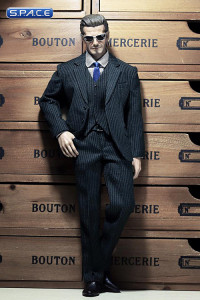 1/6 Scale Mens striped Suit Set (blue)