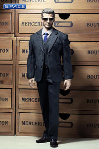 1/6 Scale Mens striped Suit Set (blue)