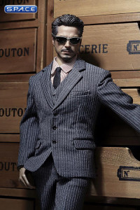 1/6 Scale Mens striped Suit Set (light grey)