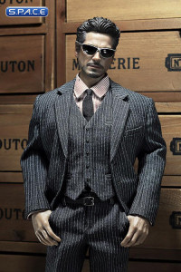 1/6 Scale Mens striped Suit Set (light grey)