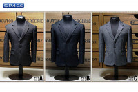 1/6 Scale Mens striped Suit Set (light grey)