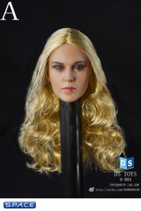 1/6 Scale female Head D004 - curly blonde hair