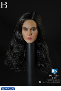 1/6 Scale female Head D004 - curly black hair