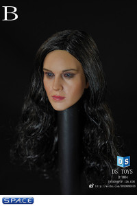 1/6 Scale female Head D004 - curly black hair