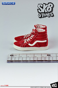 1/6 Scale Flame Red Suede Shoes