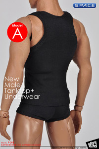 1/6 Scale Male black Tanktop and Underwear Set