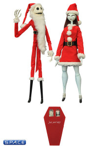 Santa Jack & Sally Coffin Doll 2-Pack (Nightmare before Christmas)