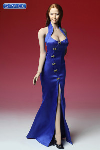 1/6 Scale blue Cheongsam Dress Set