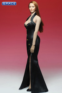 1/6 Scale black Cheongsam Dress Set