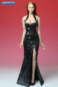 1/6 Scale black Cheongsam Dress Set