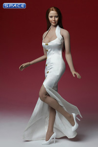 1/6 Scale white Cheongsam Dress Set