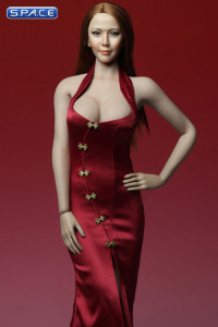 1/6 Scale red Cheongsam Dress Set