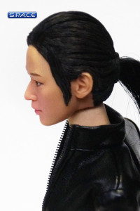 1/6 Scale Asian Female Head Sculpt with black Ponytail