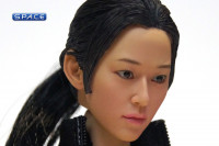 1/6 Scale Asian Female Head Sculpt with black Ponytail