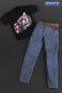 1/6 Scale Captain America T-Shirt and Jeans Set
