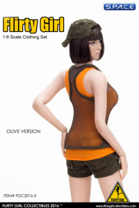 1/6 Scale olive Combat Short Fashion Clothing Set