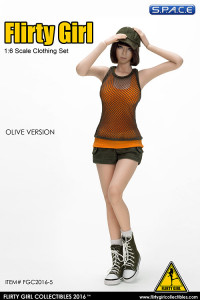 1/6 Scale olive Combat Short Fashion Clothing Set