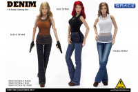 1/6 Scale black Denim Fashion Clothing Set