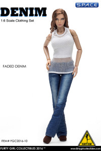 1/6 Scale faded Denim Fashion Clothing Set