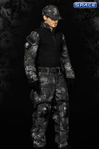 1/6 Scale black Python Camo Combat Suit