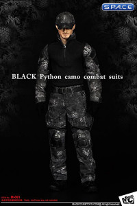 1/6 Scale black Python Camo Combat Suit