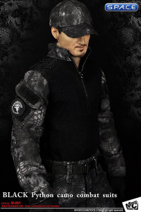 1/6 Scale black Python Camo Combat Suit