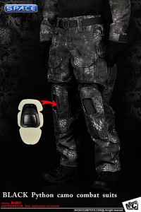 1/6 Scale black Python Camo Combat Suit