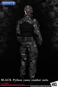 1/6 Scale black Python Camo Combat Suit