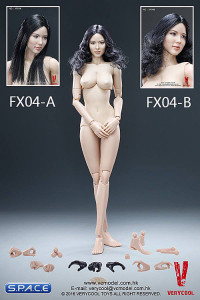 1/6 Scale Female Body w/ Asian Head Sculpt (black straight hair)