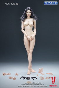 1/6 Scale Female Body w/ Asian Head Sculpt (black curly hair)