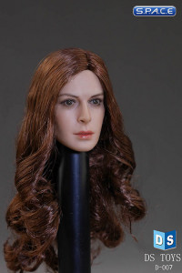 1/6 Scale female Head D007 - curly brunette hair