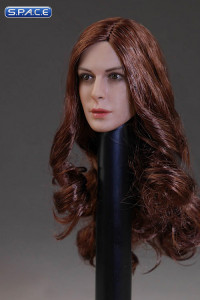 1/6 Scale female Head D007 - curly brunette hair