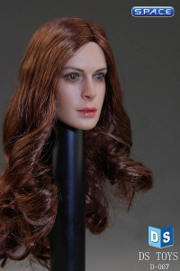 1/6 Scale female Head D007 - curly brunette hair