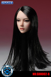 1/6 Scale Female Head Sculpt (black long Hair)