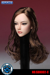 1/6 Scale Female Head Sculpt (brunette long curly Hair)