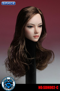 1/6 Scale Female Head Sculpt (brunette long curly Hair)