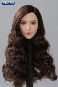 1/6 Scale Asian Female Head Sculpt (curly brunette hair)