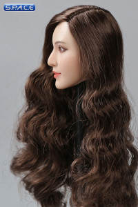 1/6 Scale Asian Female Head Sculpt (curly brunette hair)