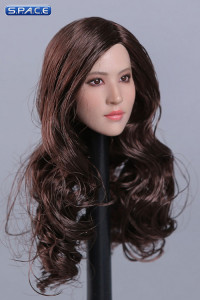 1/6 Scale European / American Female Head Sculpt (curly long brunette hair)