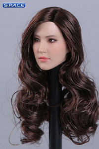 1/6 Scale European / American Female Head Sculpt (curly long brunette hair)