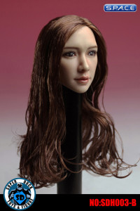 1/6 Scale Female Head Sculpt (brunette long curly Hair)