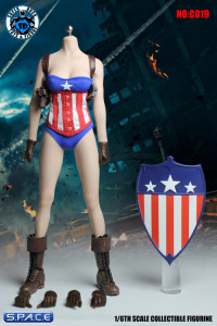 1/6 Scale Female America Cosplay Set