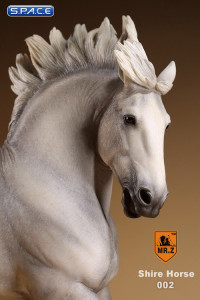 1/6 Scale white Shire Horse