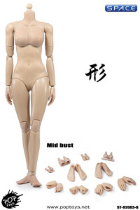 1/6 Scale Super-flexible female suntan Body middle breast