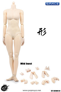 1/6 Scale Super-flexible female pale Body middle breast